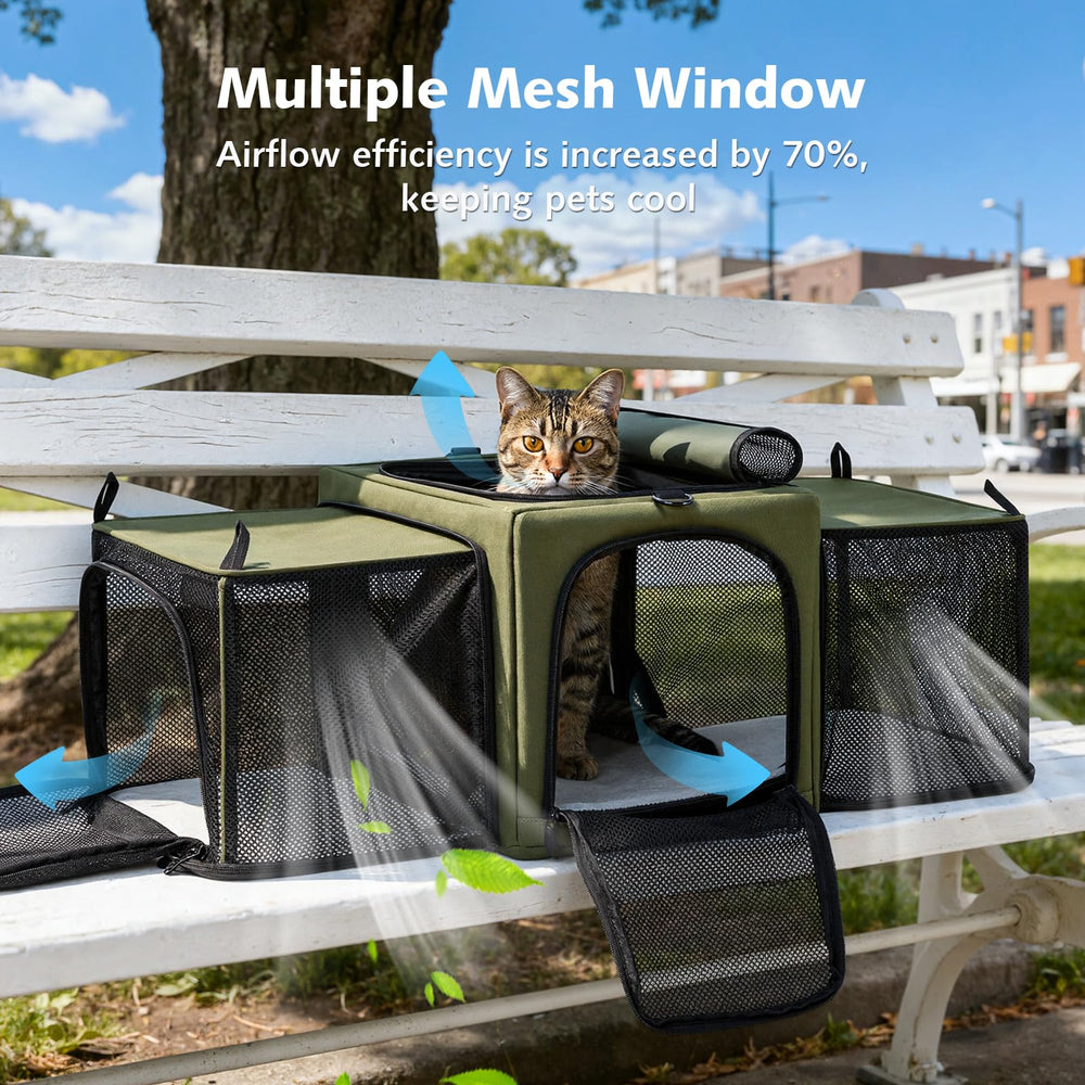Pecute cat carrier fold-flat storage for easy packing after adventures