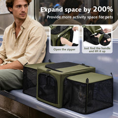 Pecute cat carrier four-sided mesh panels maximize airflow for cooler journeys