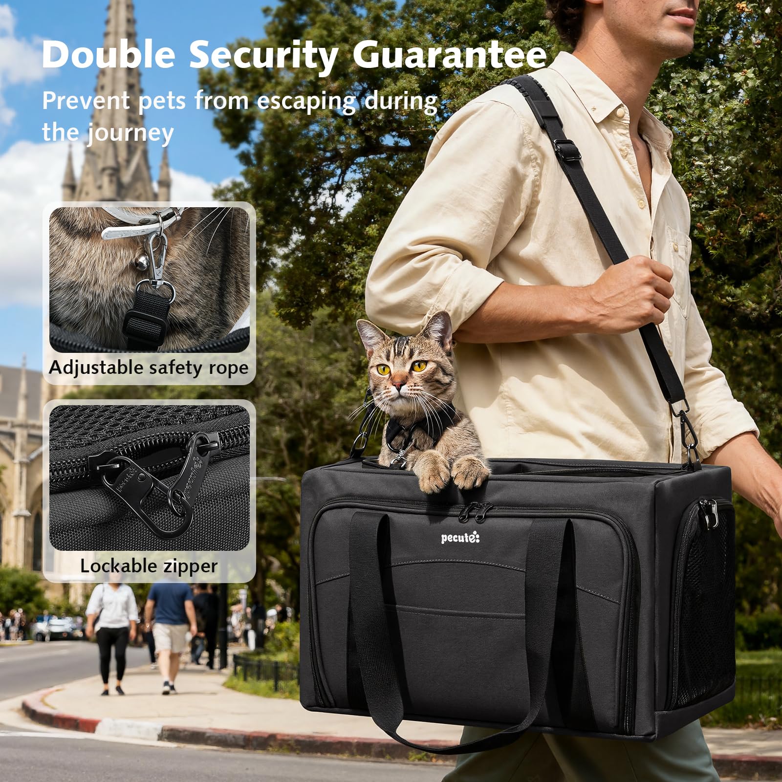Pecute cat carrier plush cushion provides cozy comfort inside the carrier