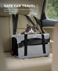 Pecute cat carrier lockable zippers ensure secure entry during trips.