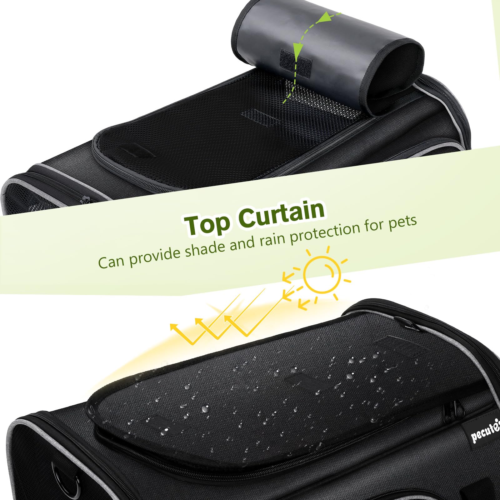 Pecute top roll-up tent on carrier for outdoor viewing