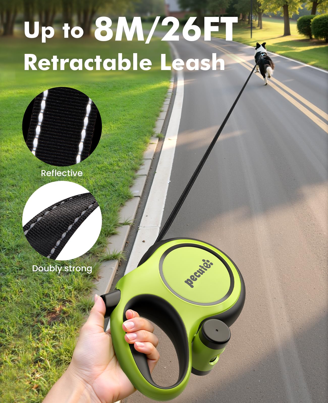 Pecute chew-proof steel cable adds strength against powerful chewers.