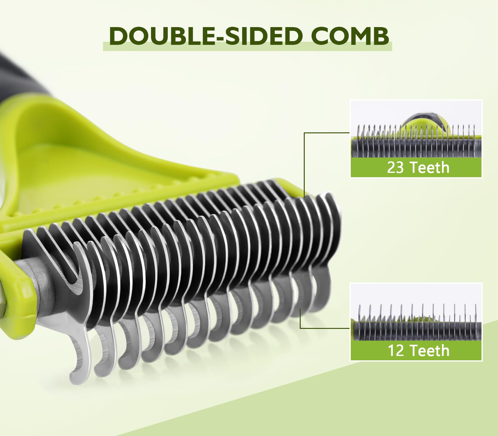 Pecute dematting tool rounded-end teeth glide gently
