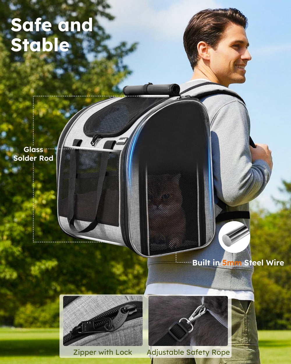 Pecute dog backpack with breathable mesh provides fresh air on outdoor trips