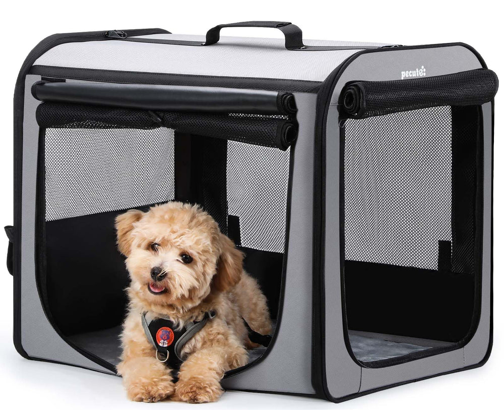Pecute dog car carrier with spacious interior for dogs under 15 kg.