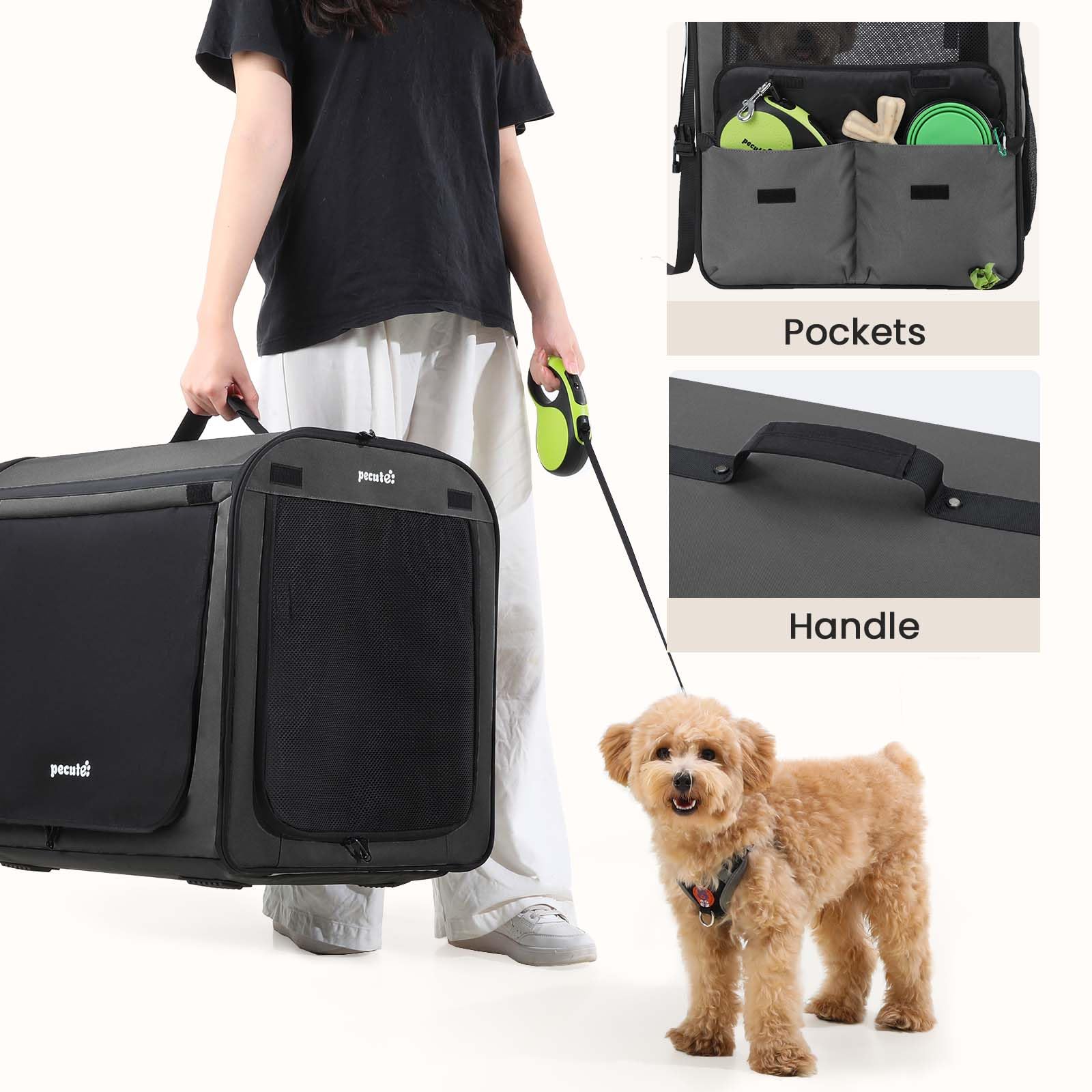 Pecute dog car crate breathable mesh for cool outings
