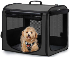 Pecute dog car crate lightweight frame ready for car travel with dogs under 15 kg