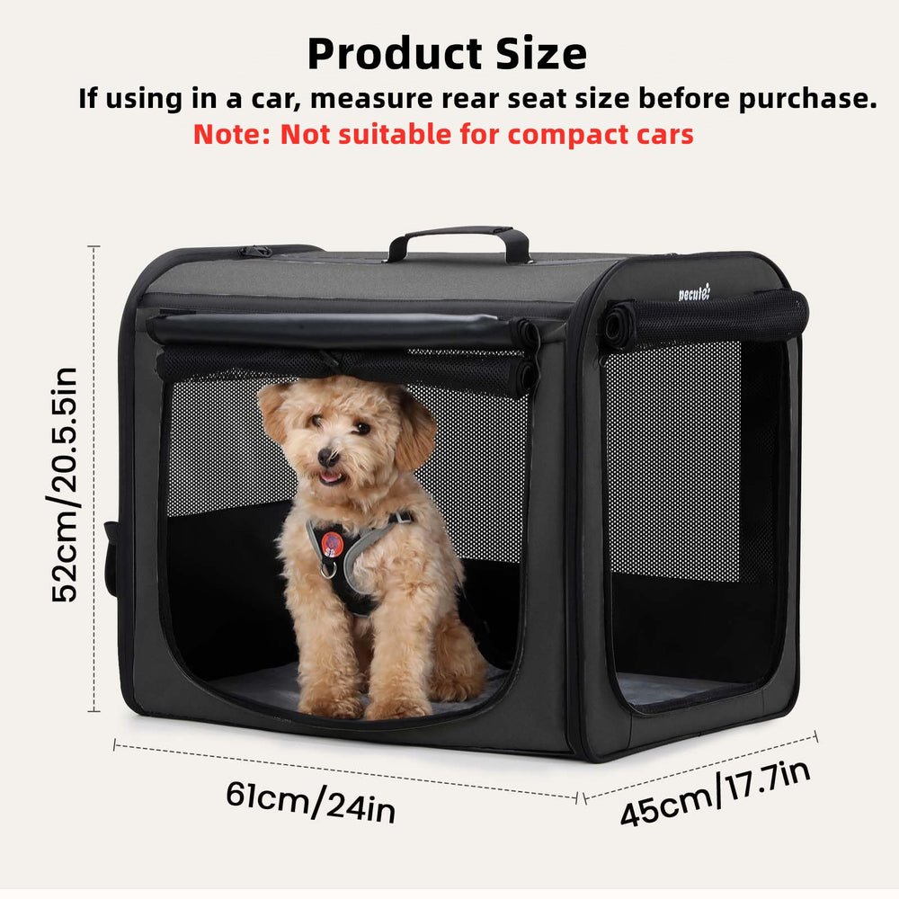 Pecute dog car crate versatile use at home, in car, and outdoors