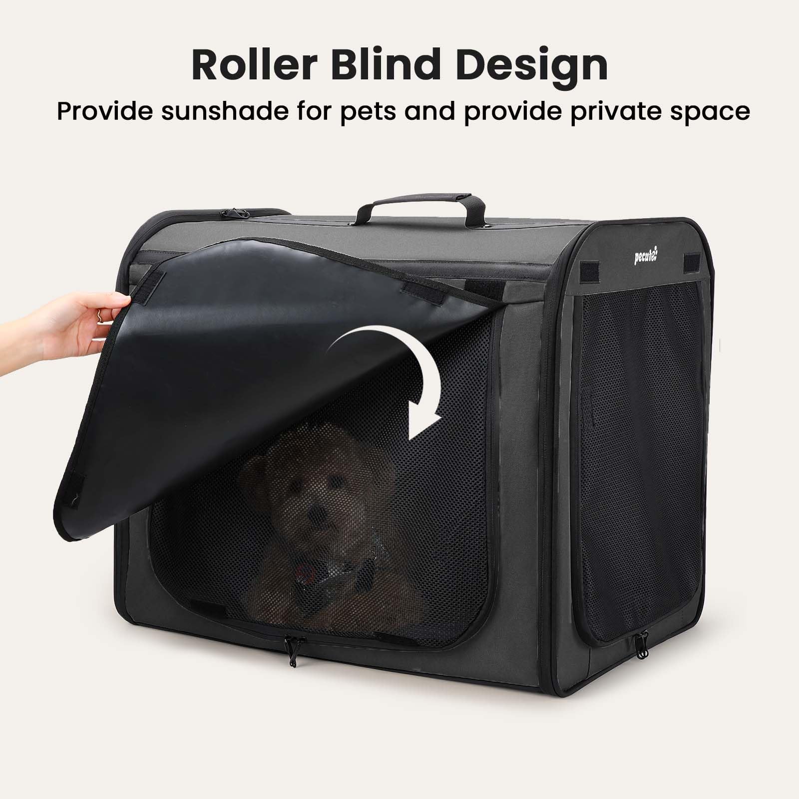 Pecute dog car crate washable bottom cushion for easy cleanup