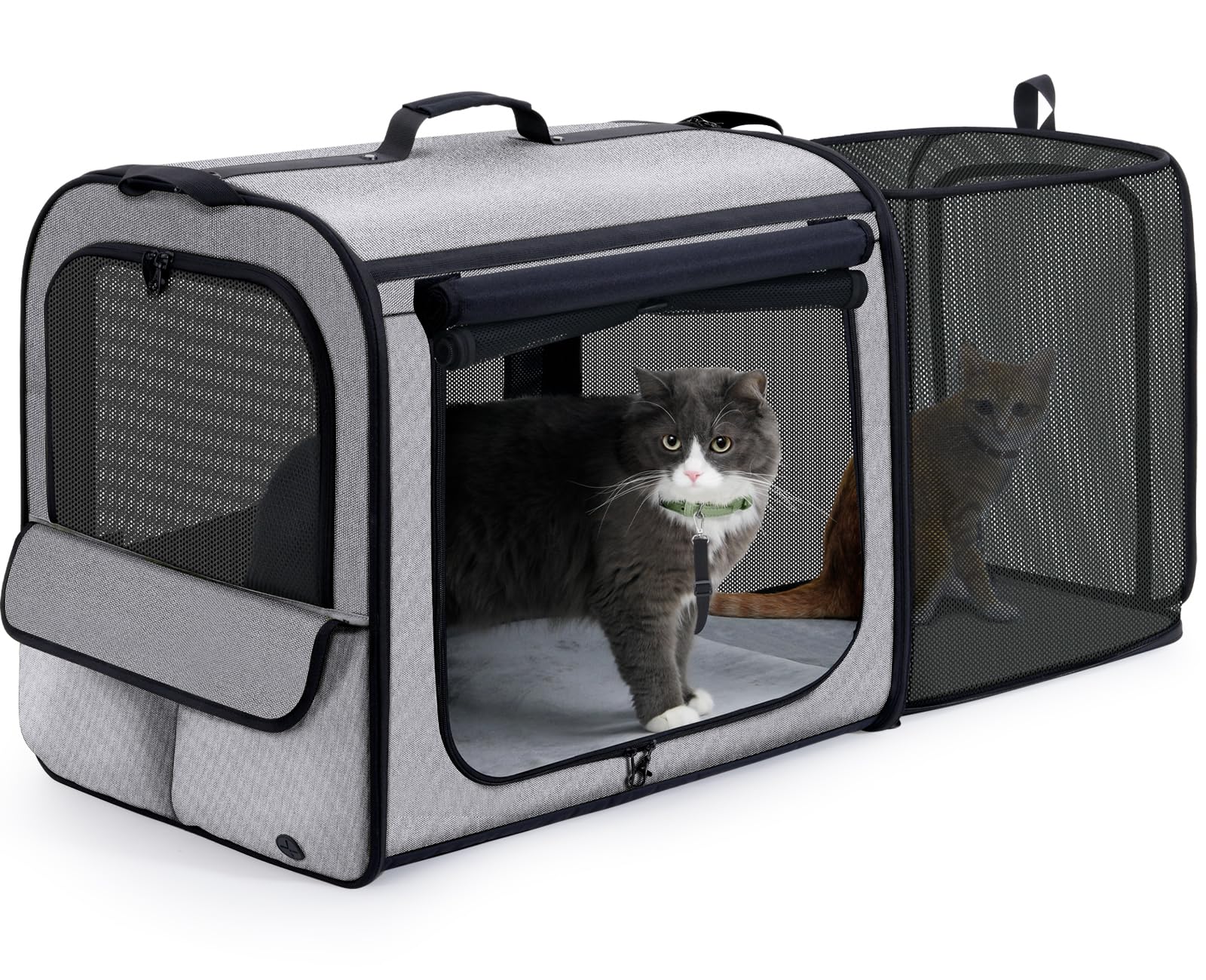 Pecute dog car carrier lightweight design for easy one-hand transport.