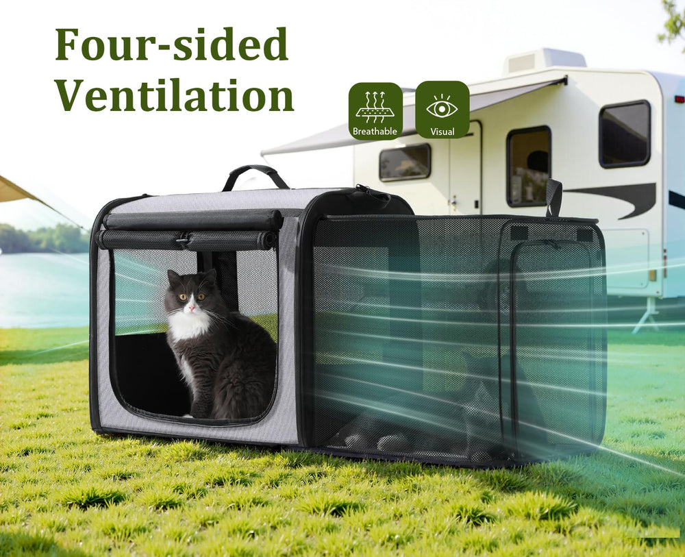 Pecute dog car carrier privacy roller blinds shield sun and stress.