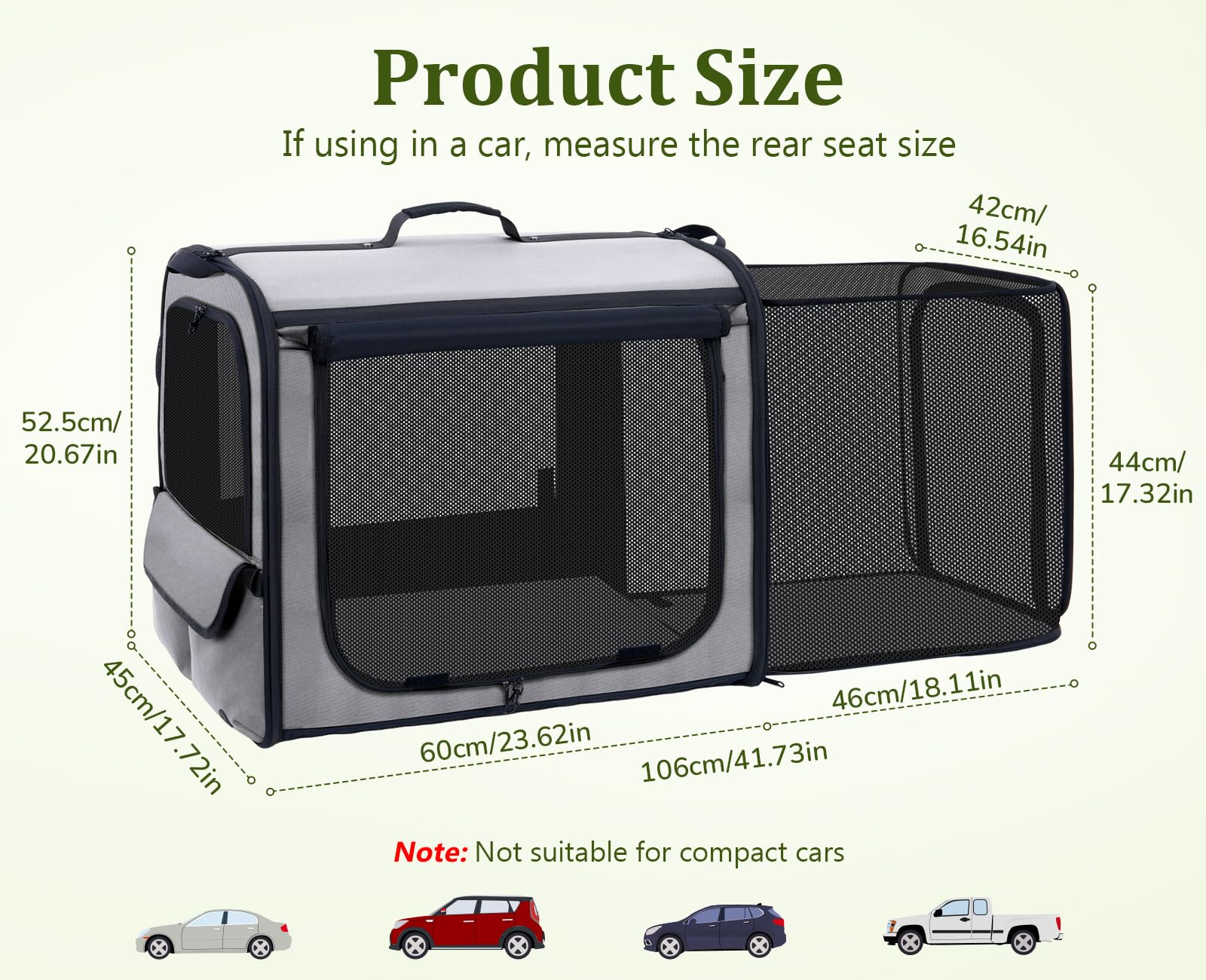 Pecute dog car carrier side pockets for toys and treats.