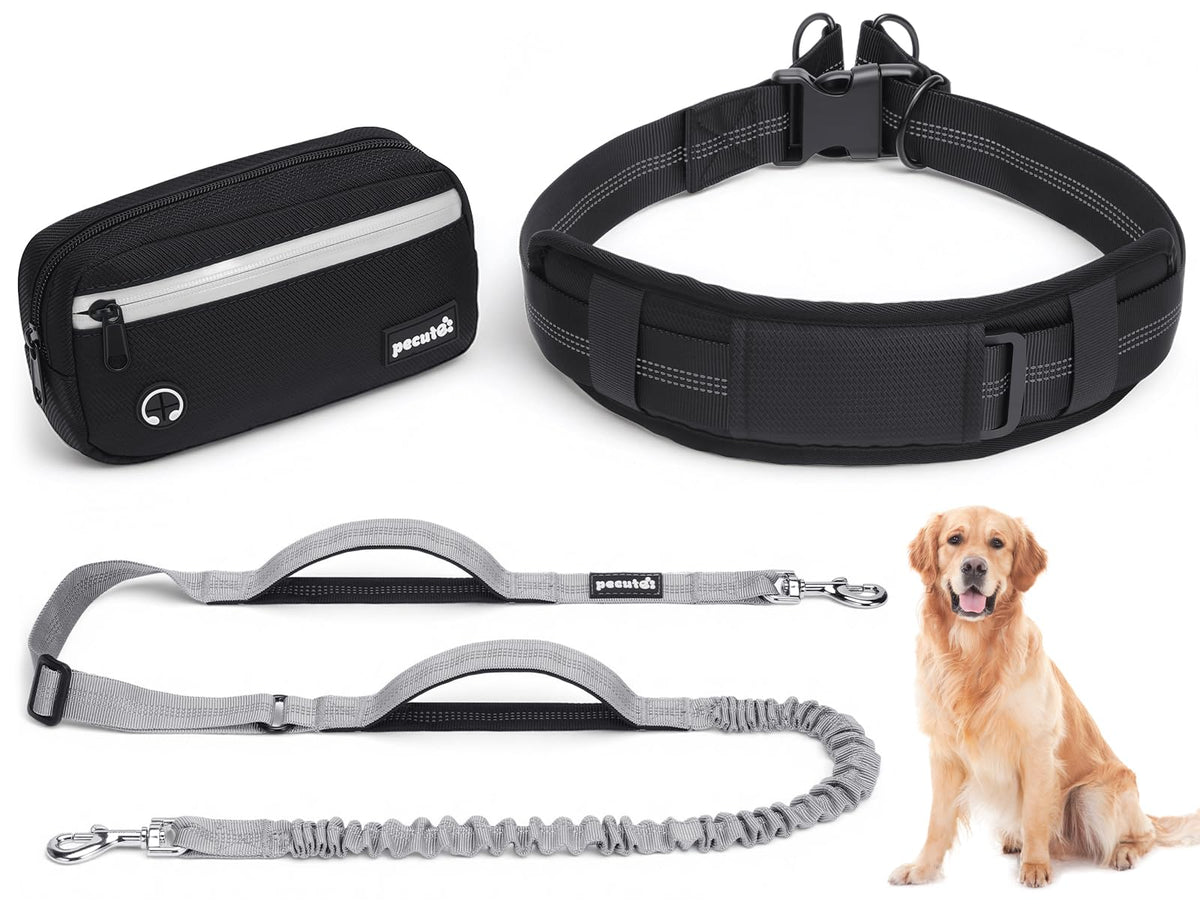 Pecute hands-free dog leash waist belt for safe, hands-free walks.