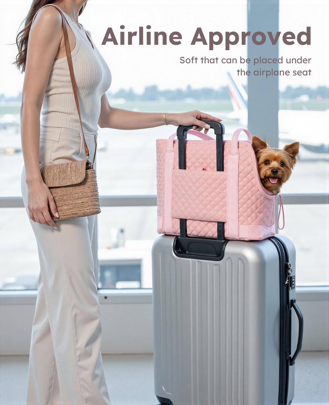 Pecute Dog Purse Carrier bottom pad protects bag and surfaces