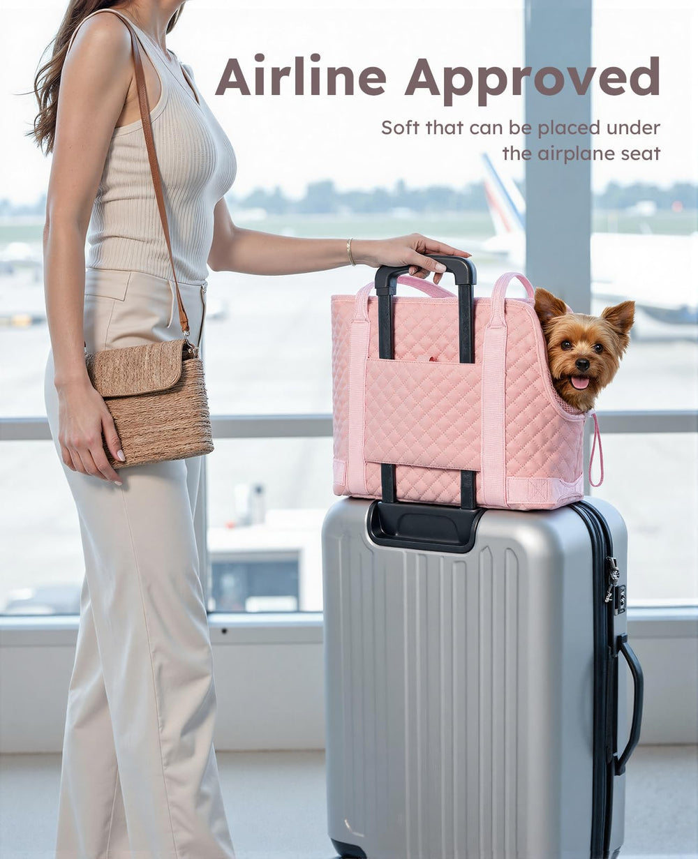 Pecute Dog Purse Carrier bottom pad protects bag and surfaces