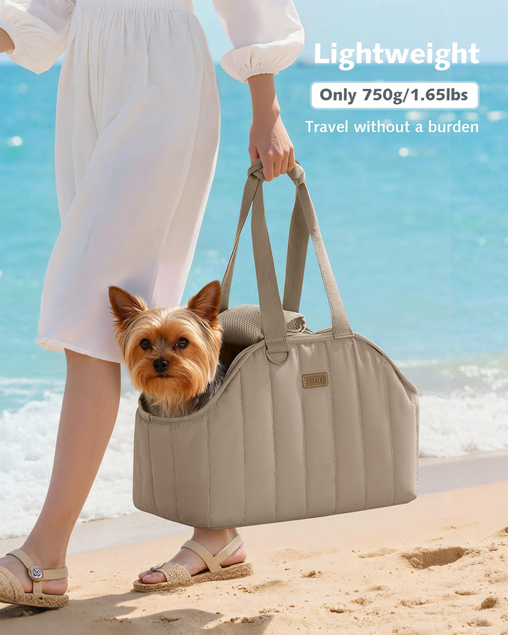 Pecute dog purse carrier escape-proof leash keeps your pet secure during travel.