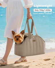 Pecute dog purse carrier escape-proof leash keeps your pet secure during travel.