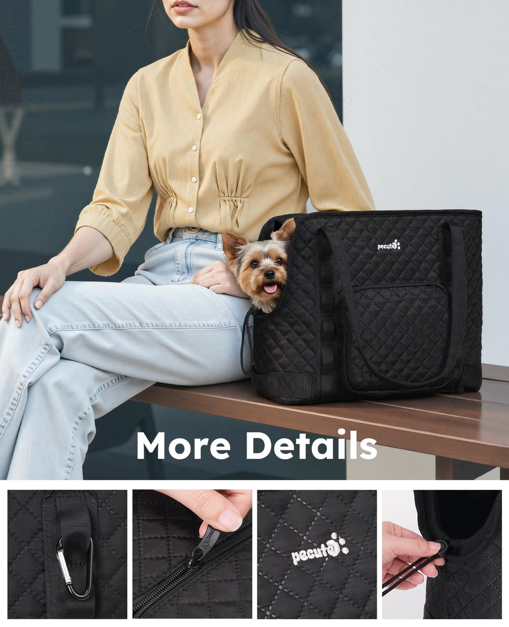 Pecute dog purse carrier front pocket for treats, phone, and small accessories