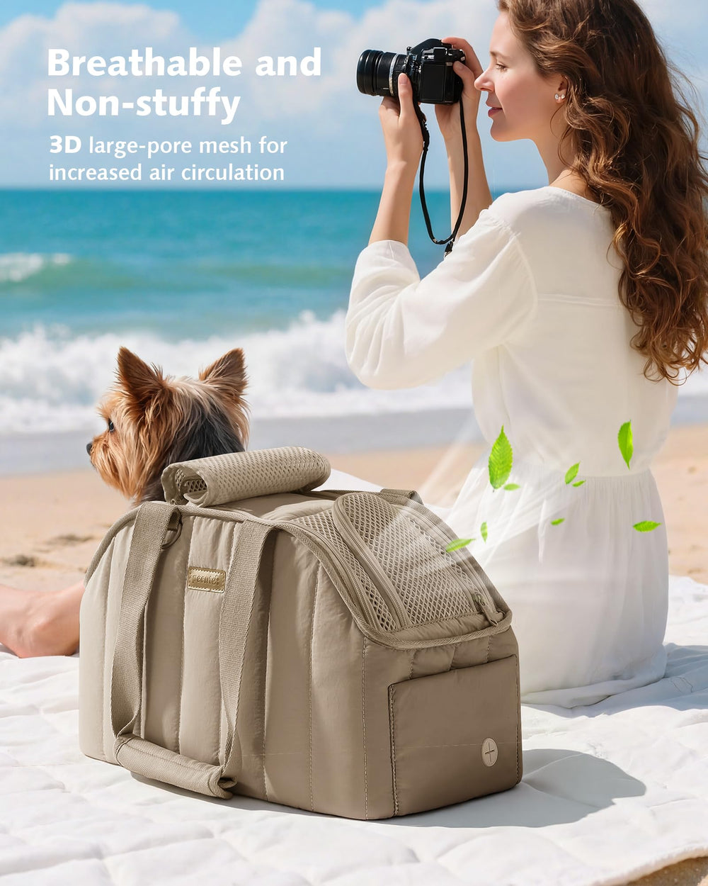 Pecute dog purse carrier water-repellent finish with elegant look enhances durability.