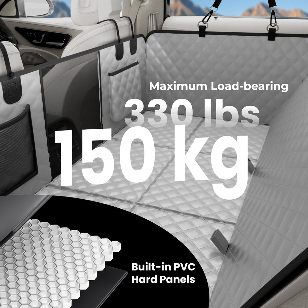 Pecute hard bottom panel supports dogs up to 330 lbs for stability.