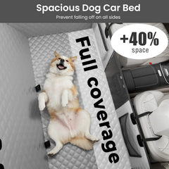 Pecute back seat extender creates extra space for comfortable dog movement.