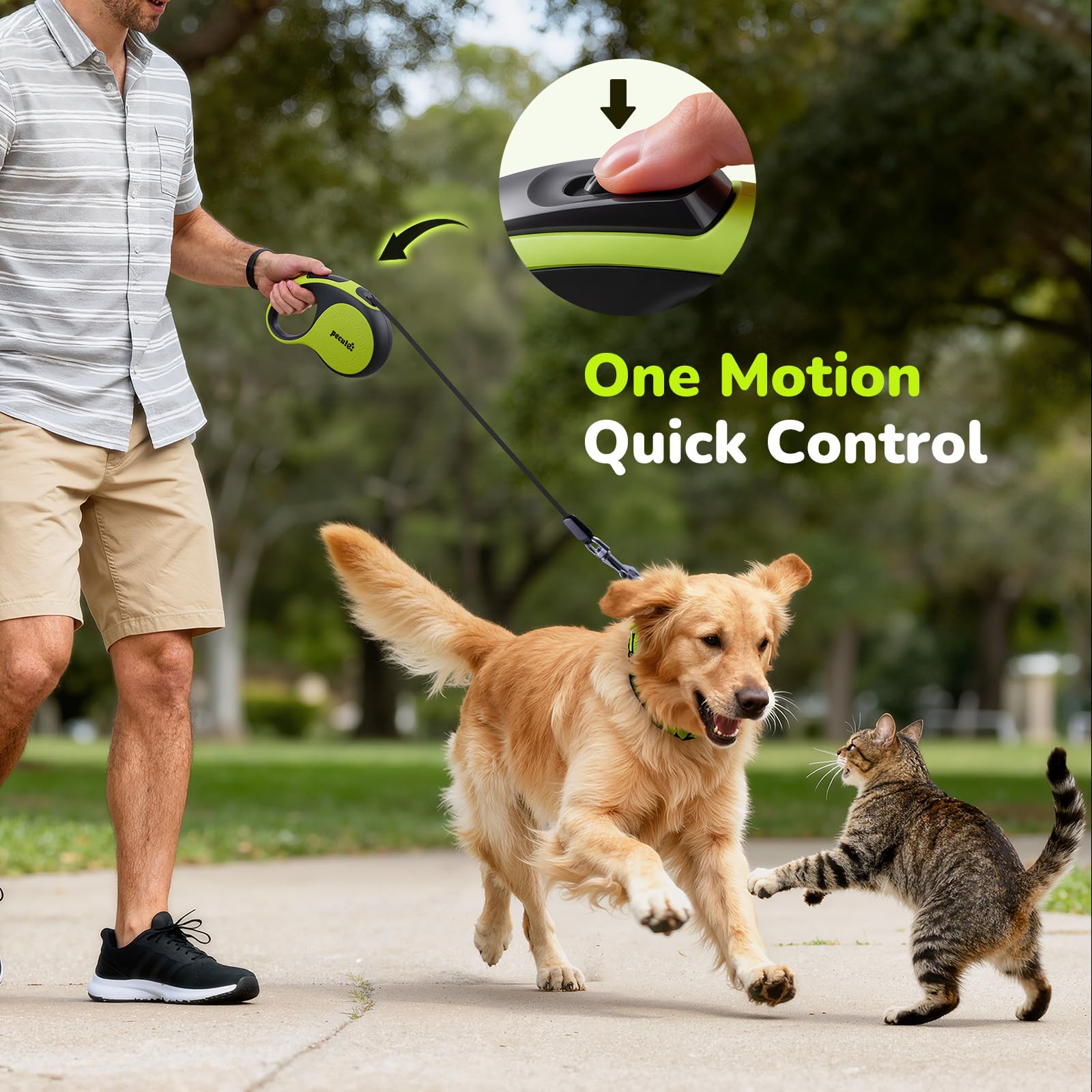 Pecute ergonomic non-slip handle reduces hand fatigue during long walks.