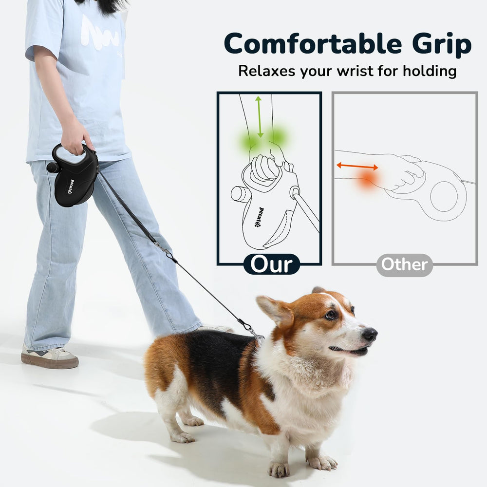 Pecute ergonomic TPE handle reduces hand fatigue on long strolls.