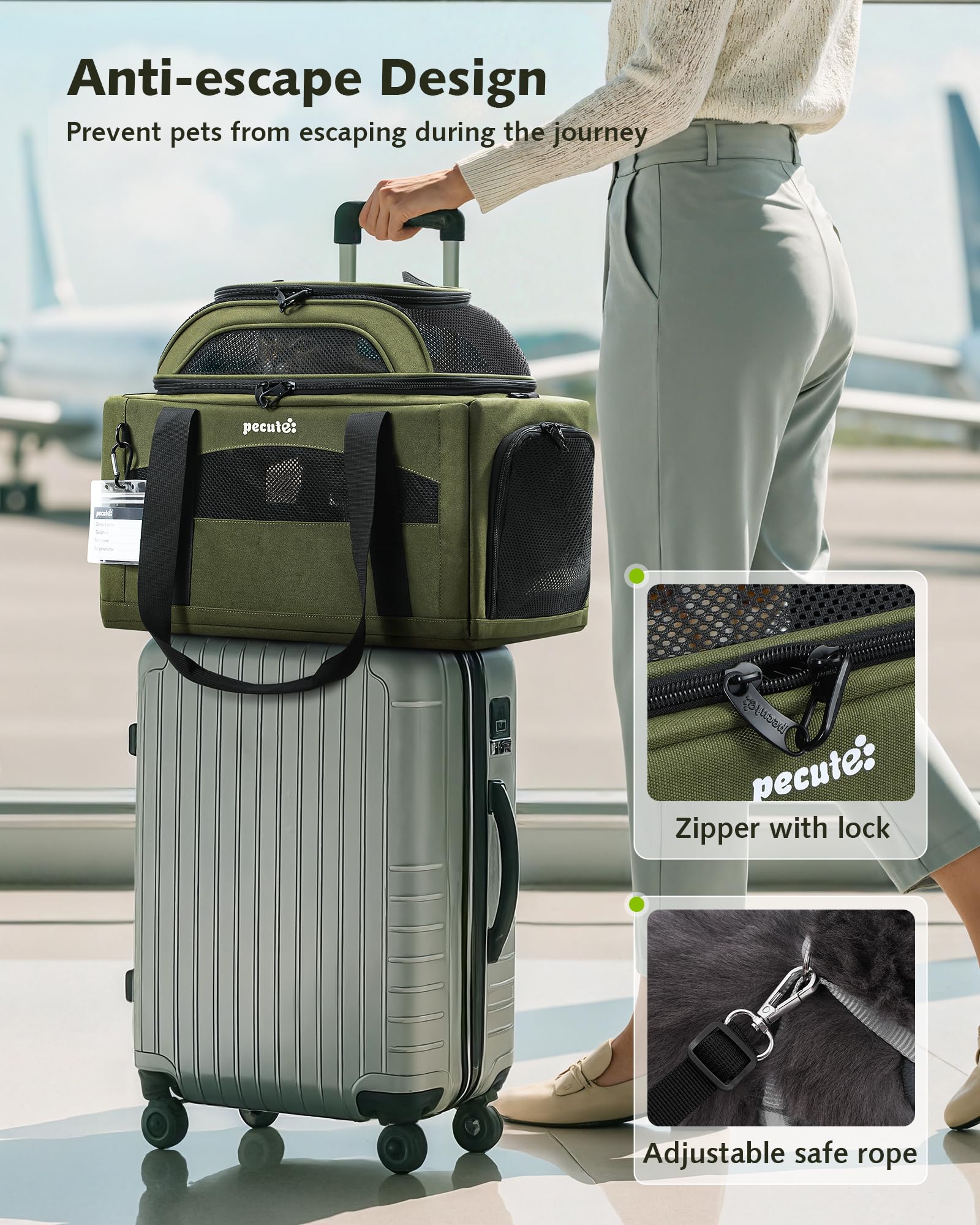 Pecute Expandable Pet Carrier folded compact for storage