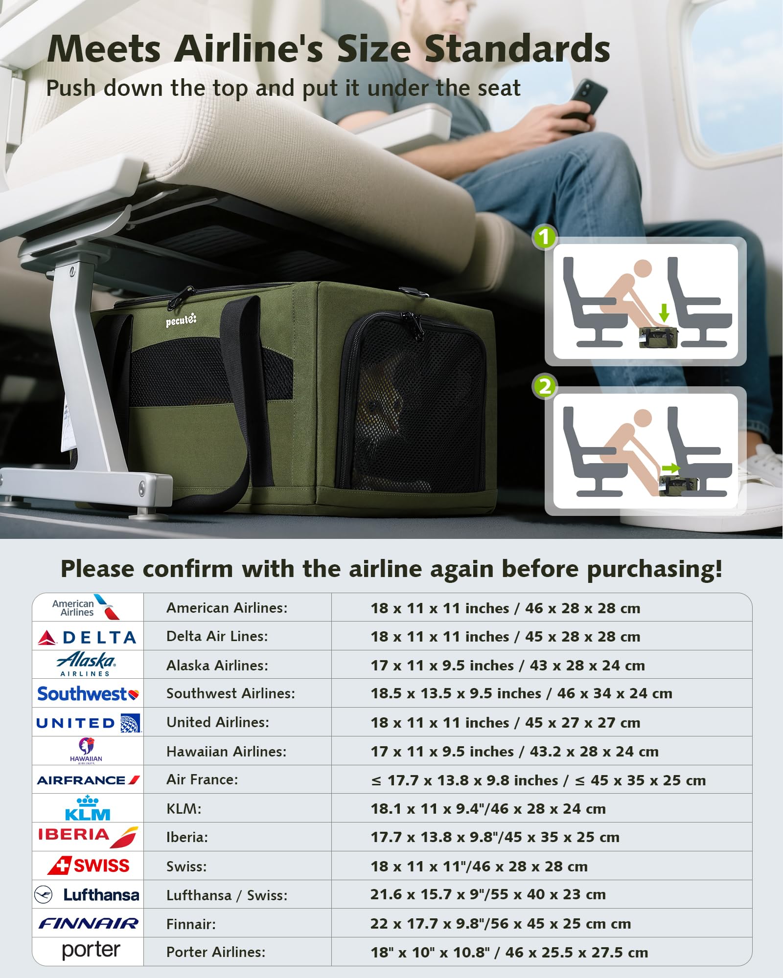 Pecute Expandable Pet Carrier locking zippers for security