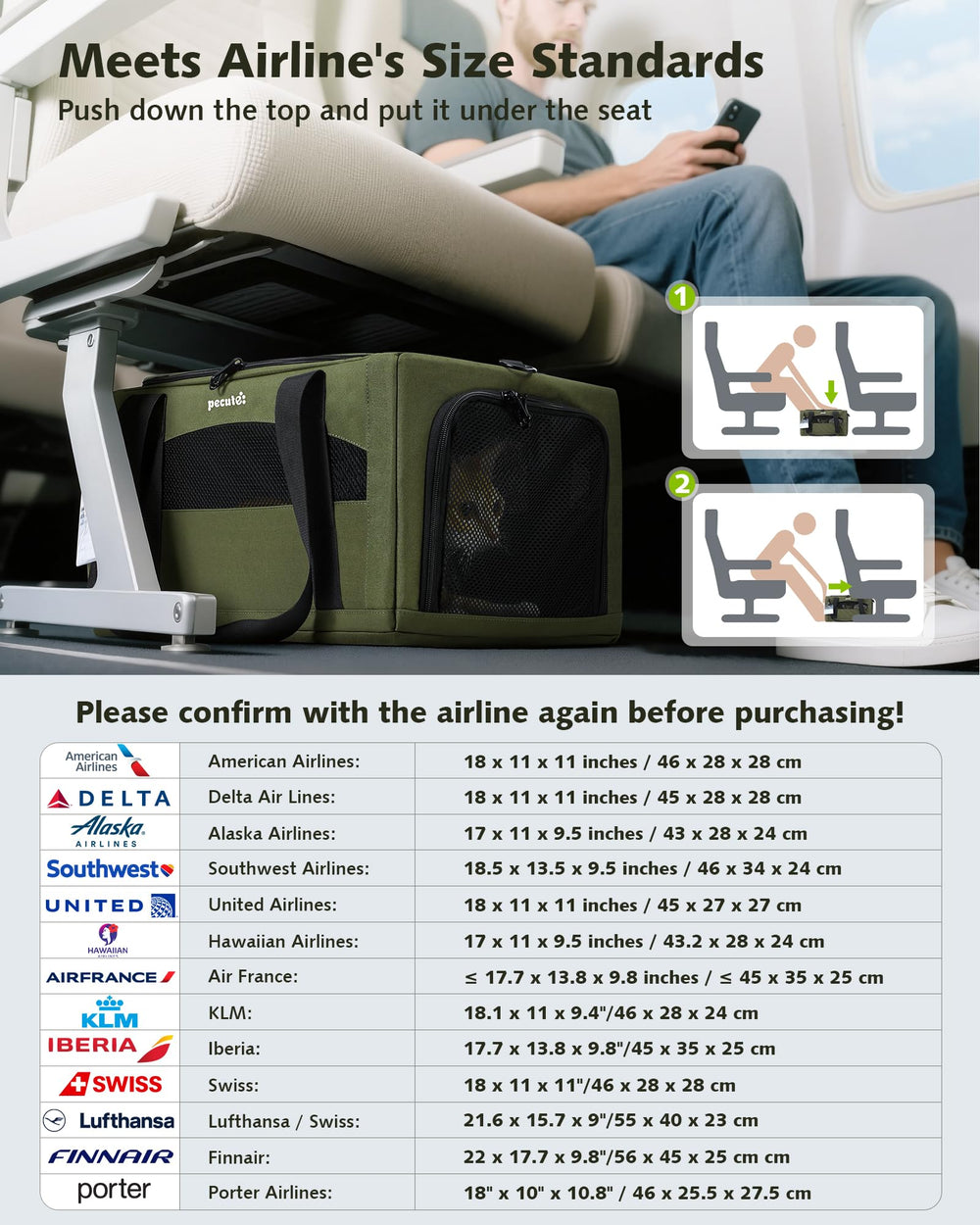 Pecute Expandable Pet Carrier locking zippers for security