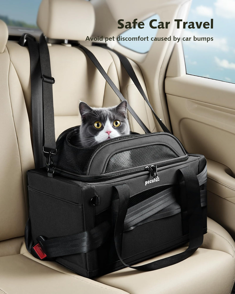Pecute under-seat friendly size supports easy airline travel.