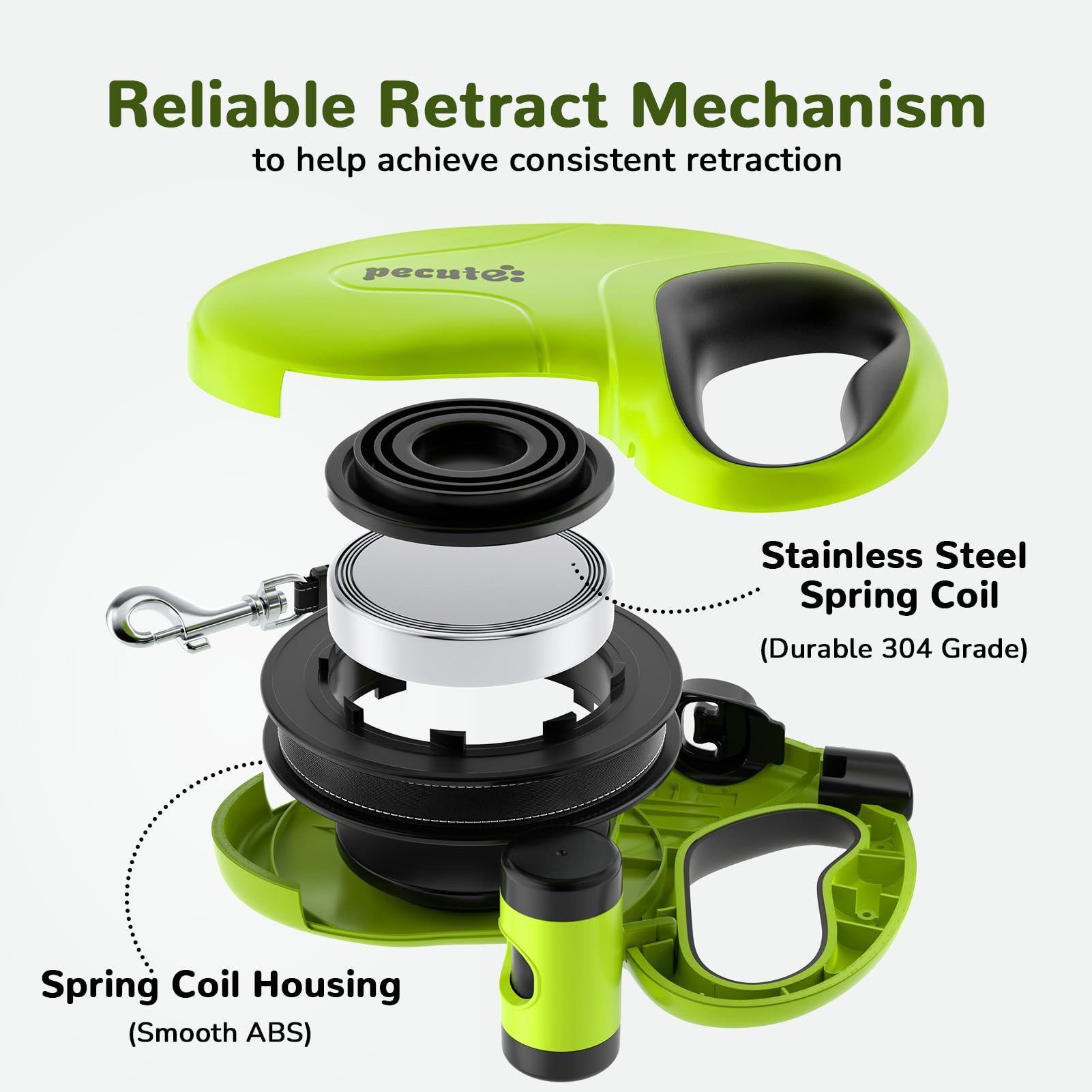 Pecute ABS shell with galvanized hook for durable outdoor use.