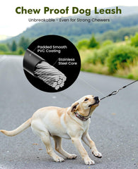 Pecute leash lock safety thumb feature enabling quick length adjustments