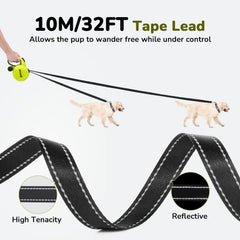 Pecute leash features a one-button brake for easy control during strolls
