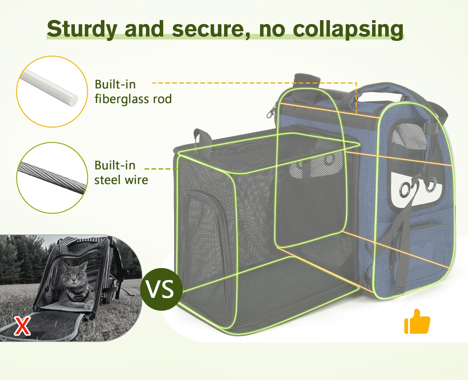 Pecute pet carrier backpack expandable design highlights added room and airflow
