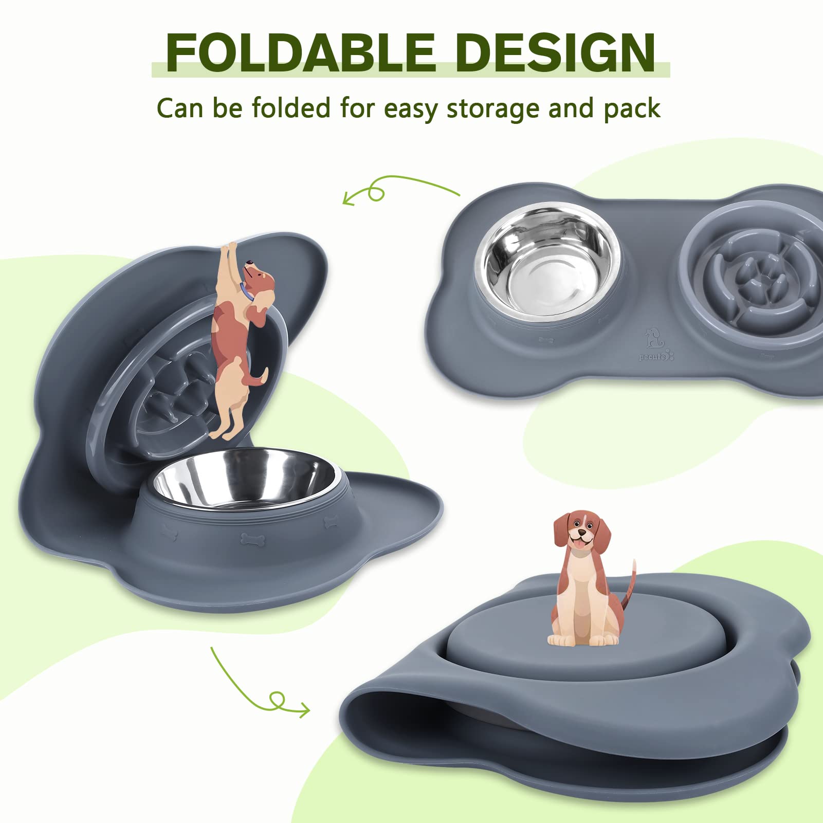 Pecute slow feeder dishwasher-safe bowls for easy cleaning