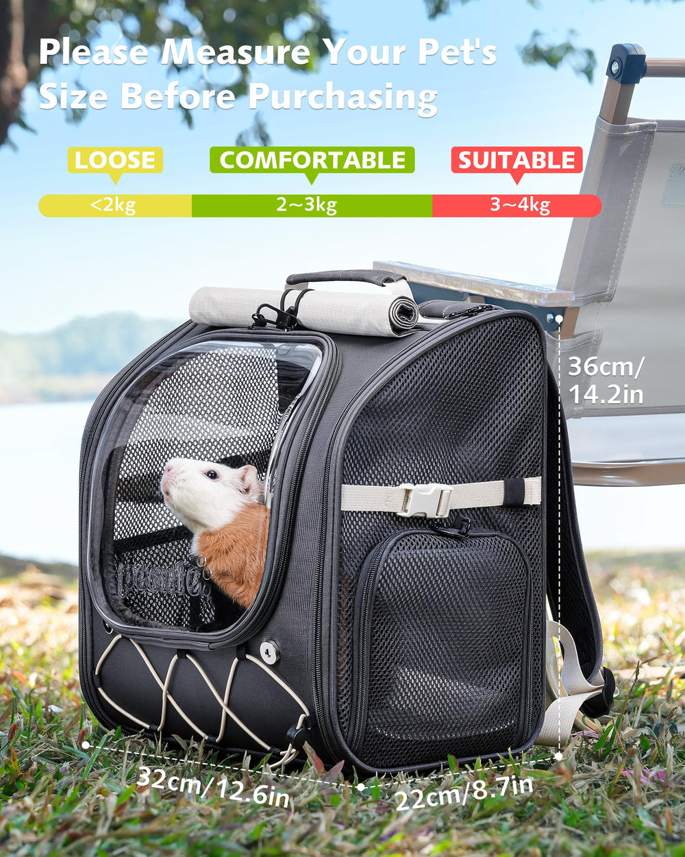 Pecute carrier folds flat for compact storage when not needed
