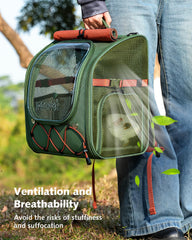 Pecute carrier with triple safety zippers for added travel security.