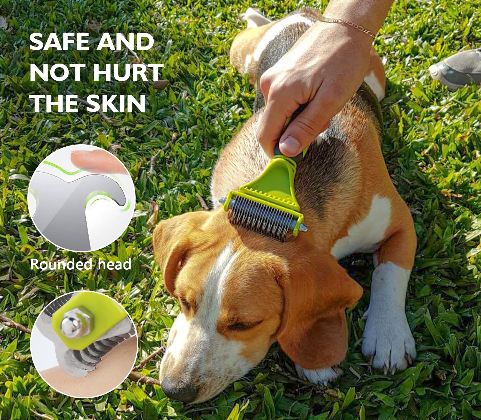 Pecute stainless steel teeth remove loose fur effectively