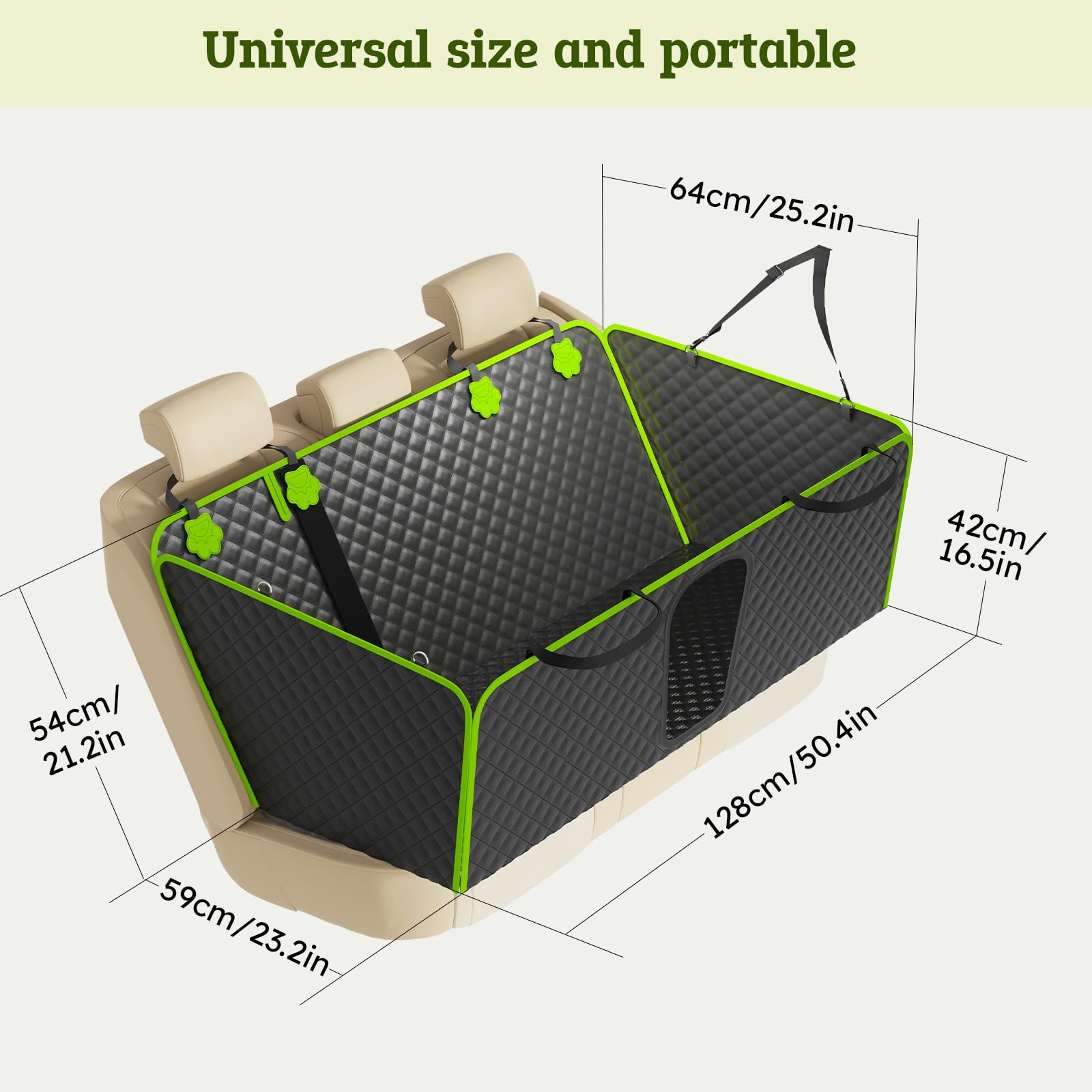 Pecute integrated storage pockets keep toys and treats handy during trips.