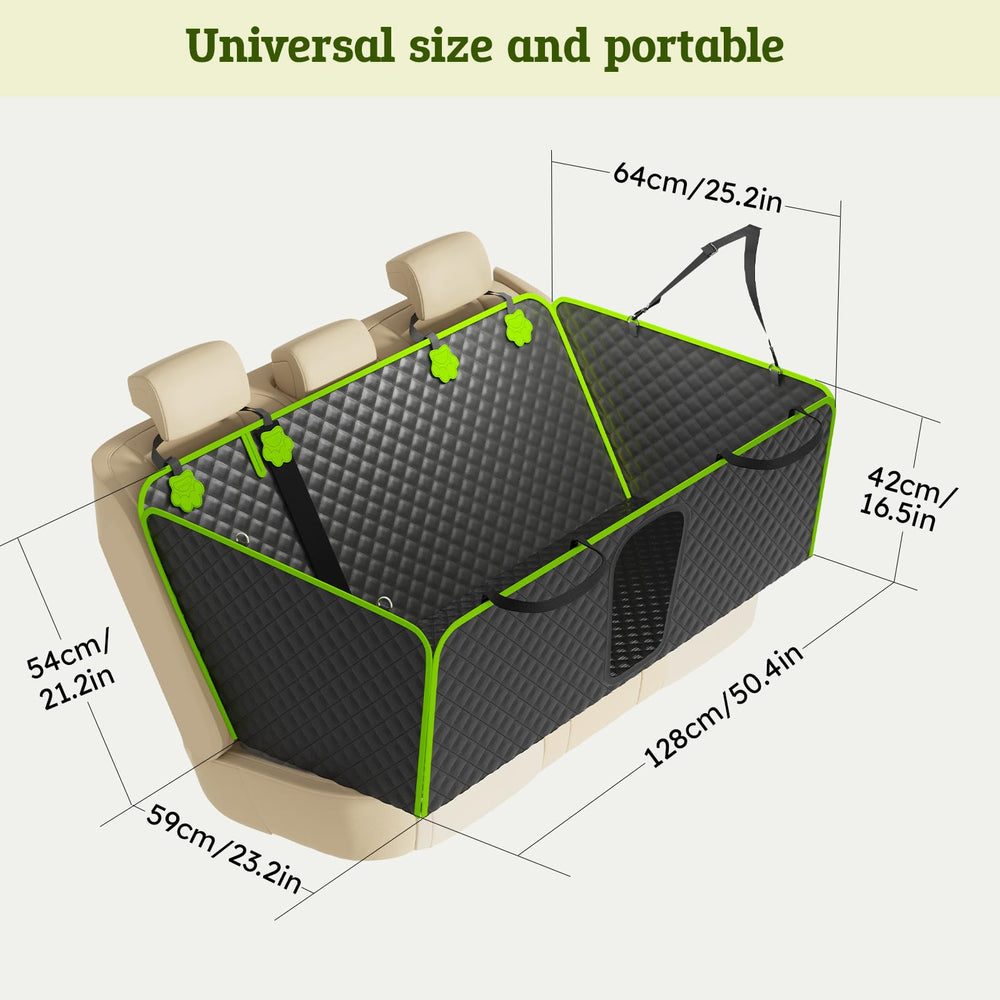Pecute integrated storage pockets keep toys and treats handy during trips.