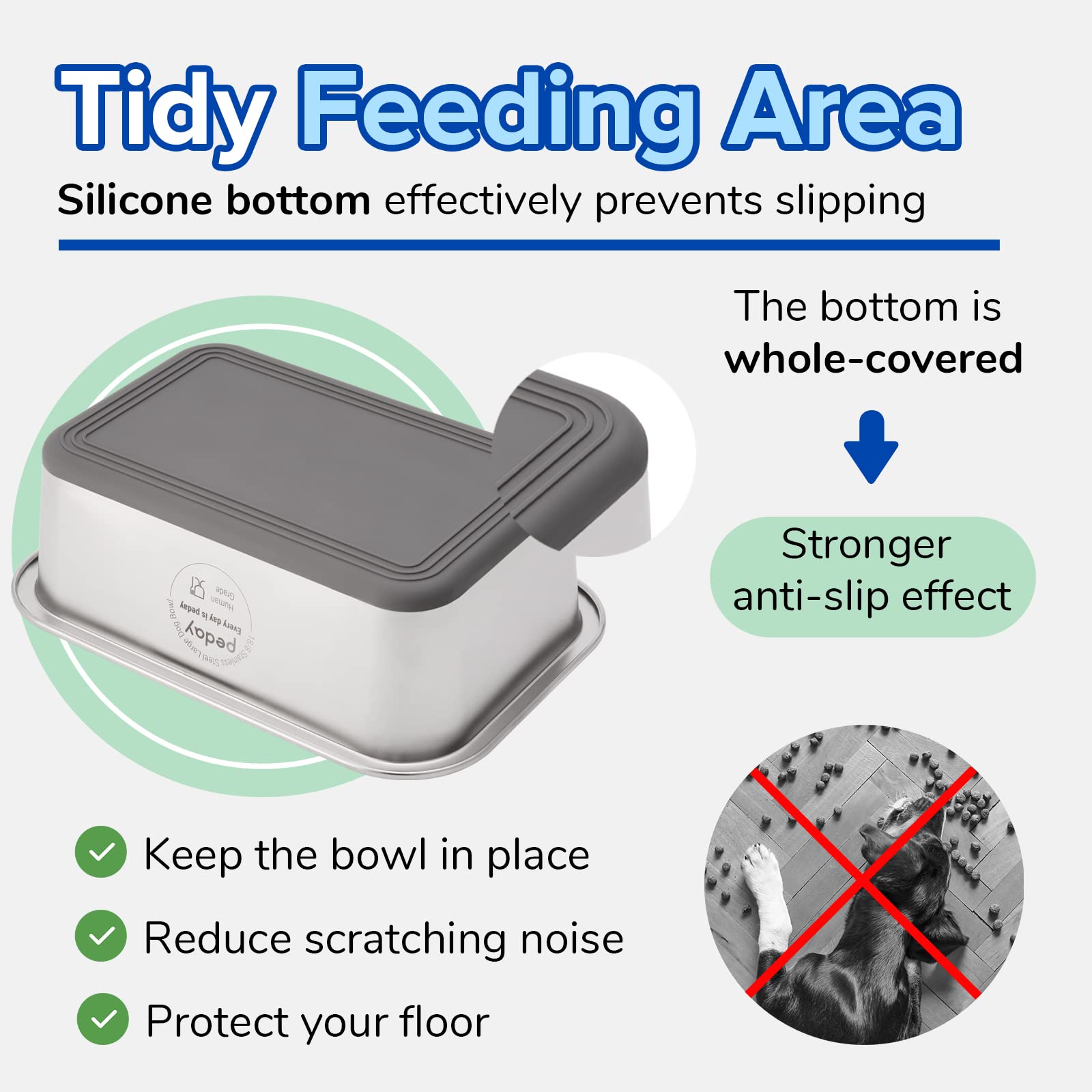 PEDAY 18-8 stainless steel bowl with smooth surface resists residue
