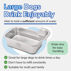 PEDAY wide and deep rectangular design offers generous water capacity for pets