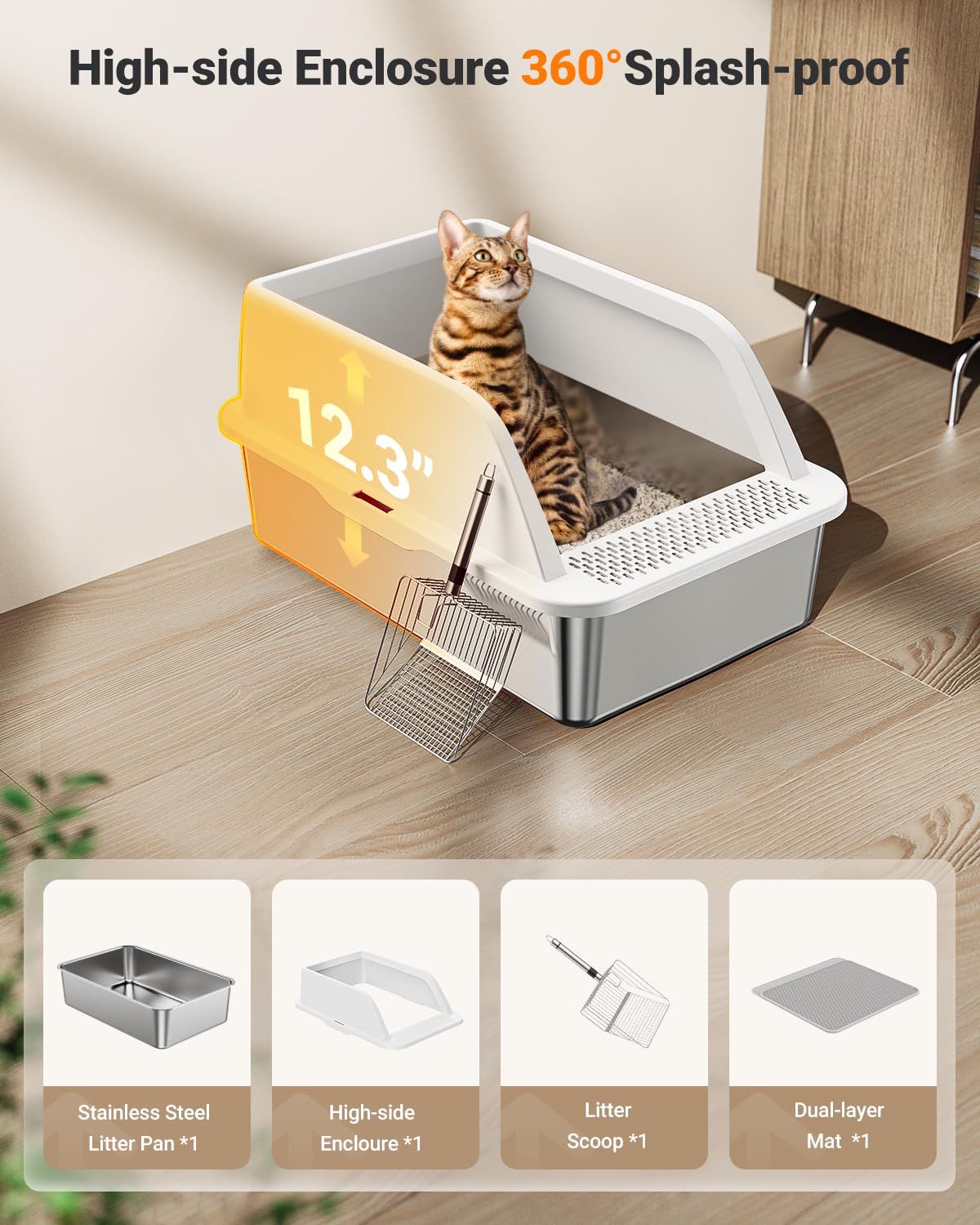 PEDIBAT XL double-layer litter mat captures litter and protects floors.
