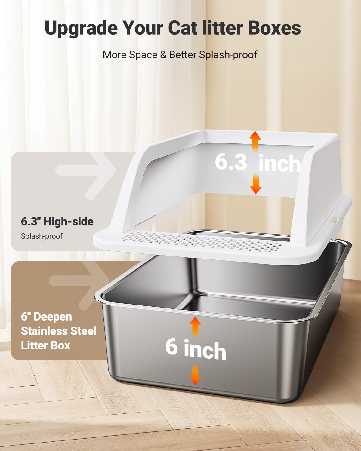 PEDIBAT XL litter scoop in stainless steel for fast, dust-reducing waste separation.