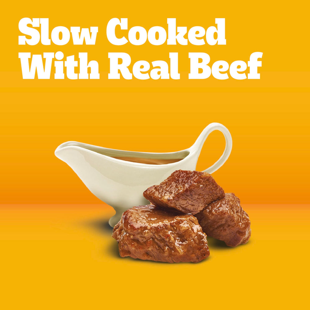 Pedigree Choice Cuts in Gravy Filet Mignon pouch close-up, premium flavor for adult dogs.