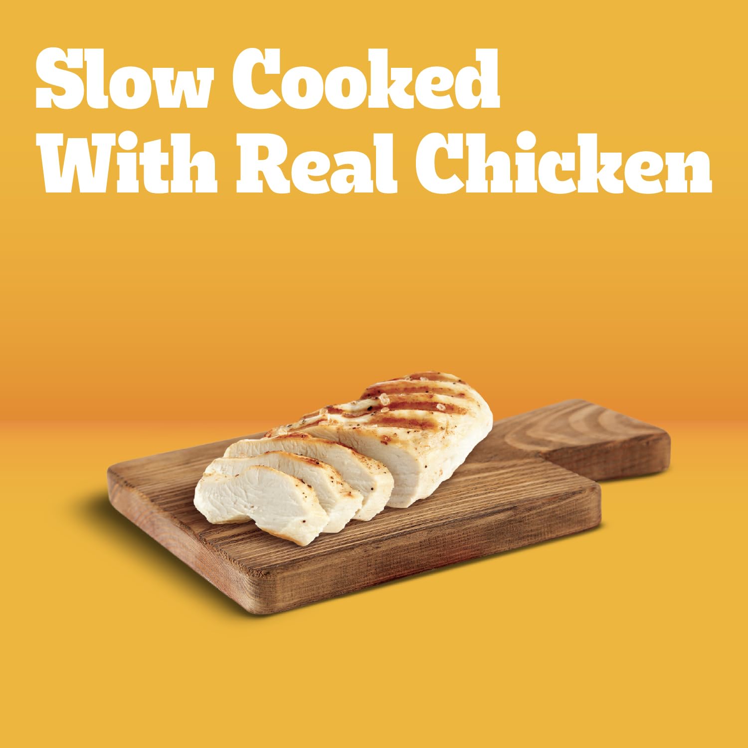 Closeup of Pedigree Chopped Ground Dinner's slow-cooked chicken aroma.