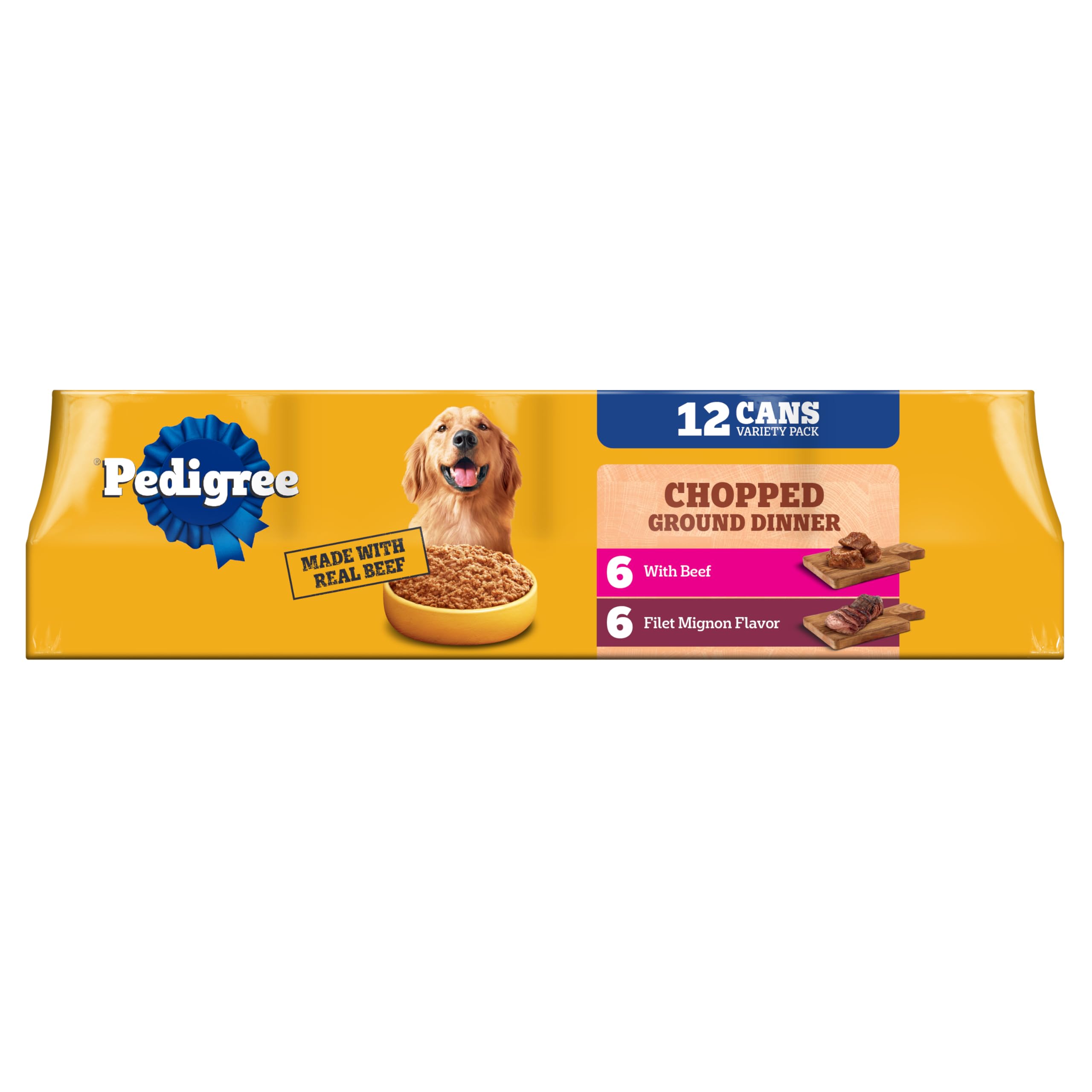 Pedigree Chopped Ground Dinner Filet Mignon can presents a complete adult meal