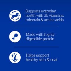 Real chicken chunks visible in the can support lean muscles in dogs.
