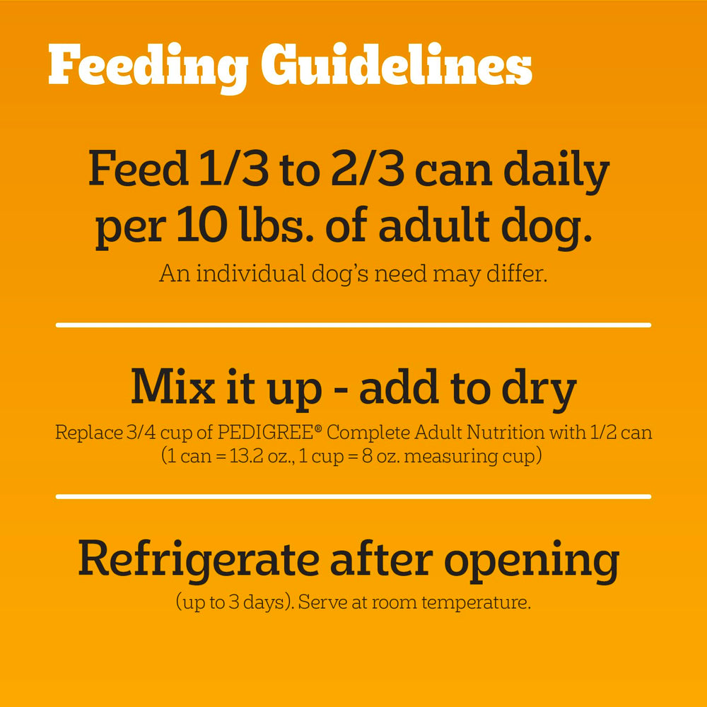 Pedigree Chopped Ground Dinner soft texture image appeals to adult dogs.